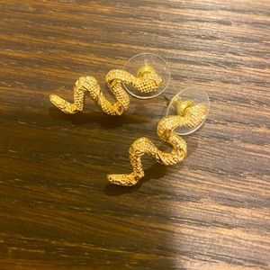 New Gold plated snake earrings